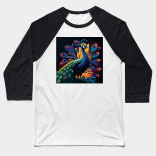 Elegant Peacock Art Baseball T-Shirt